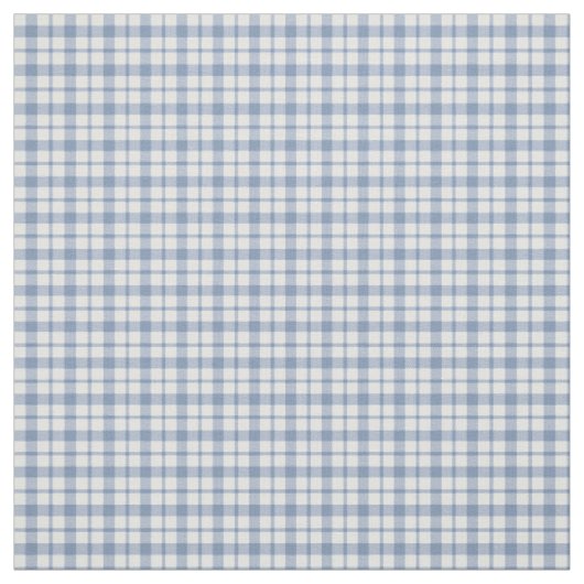 Chic Indigo Blue White Preppy Check Fabric Stof (Swatch)