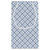 Chic Indigo Blue White Preppy Check Small Gift Bag Klein Cadeauzakje (Achterkant)