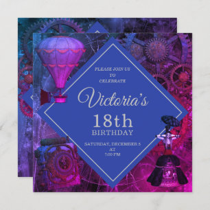 Chic Industrial  Birthday Invitation Kaart