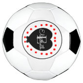 Chic Initiaal Monogram zwart grijs rood hart Voetbal (Gedraaid)