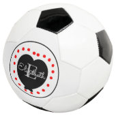 Chic Initiaal Monogram zwart grijs rood hart Voetbal (Drie kwart)