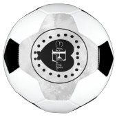 Chic Initiaal Monogram zwart wit grijs hart Voetbal (Gedraaid)