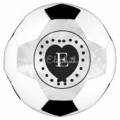 Chic Initiaal Monogram zwart wit grijs hart Voetbal (Voorkant)