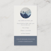 Chic Ink Blue Navy Waterverf Pine Bossen Mountain Visitekaartje (Achterkant)