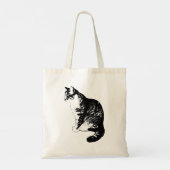 Chic Ink Gestreepte Tabby Cat Side Uitzicht Tas (Achterkant)