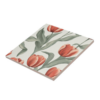 Chic interieurontwerp Tulp keramische tegels voor  Tegeltje