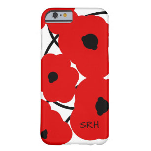 CHIC IPONE 6 HOESJE_MOD RED& BLACK POPPIES BARELY THERE iPhone 6 HOESJE