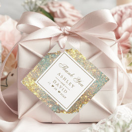 Chic Iridescent Holographic Glitter Favor Tag Bedankjes Labels