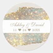Chic Iridescent Holographic Glitter Wedding Ronde Sticker (Voorkant)