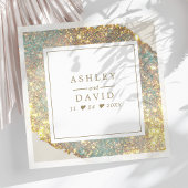 Chic Iridescent Holographic Glitter Wedding Servet