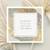 Chic Iridescent Holographic Glitter Wedding Servet