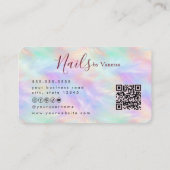 Chic Iridescent Opal Manicurist Artist Nail Salon Visitekaartje (Achterkant)