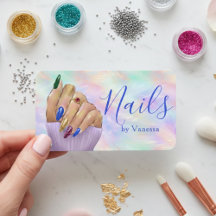 Chic Iridescent Opal Manicurist Nail Artist Studio