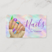 Chic Iridescent Opal Nail Studio Manicurist Artist Visitekaartje (Voorkant)