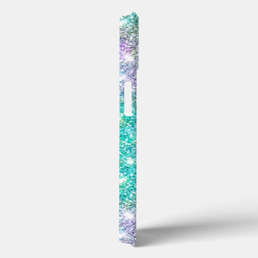 Chic Iridescent paars-blauwe faux-monogram Case-Mate iPhone Case (Achterkant / Rechts)