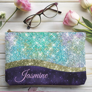 Chic Iridescent paars-blauwe faux-monogram Etui