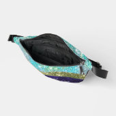 Chic Iridescent paars-blauwe faux-monogram Heuptasje (Open)