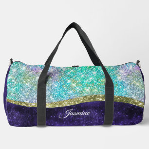 Chic Iridescent paars-blauwe faux-monogram Plunjezak