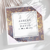 Chic Iridescent Paars Gold Glitter Wedding Servet