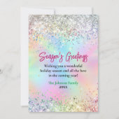 Chic iriserende glitter kerst nieuwjaar groet kaart (Voorkant)