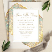Chic iriserende glitter Save the Date Kaart