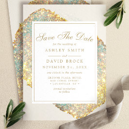 Chic iriserende glitter Save the Date Kaart