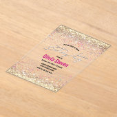 Chic iriserende gouden faux glitter verjaardag acryl uitnodigingen (Laagn)