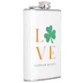 Chic Irish Love Shamrock Groen en Sinaasappel Heupfles (Rechts)