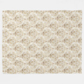 Chic  Ivoor Damask Subtle Waterverf Motieven Fleece Deken (Voorkant (Horizontaal))