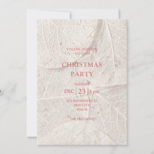 Chic Ivoor + Dry Leaf Kerstfeest Feestdagenkaart (Voorkant)