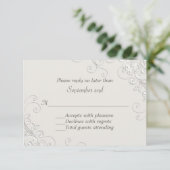 Chic Ivoor en White Classic Wedding RSVP Kaart (Staand voorkant)
