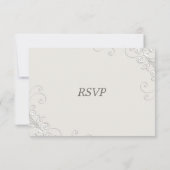 Chic Ivoor en White Classic Wedding RSVP Kaart (Achterkant)