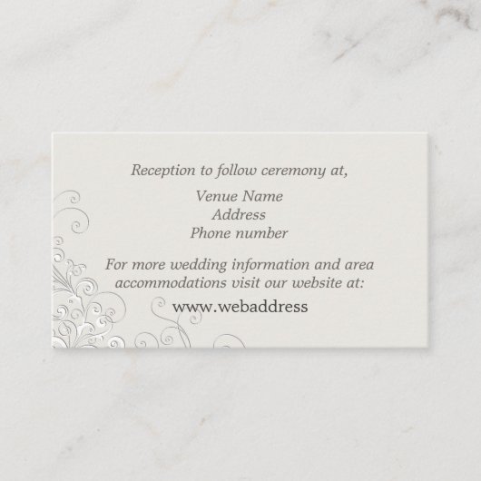 Chic ivoor en wit klassieke bruiloft behuizing informatiekaartje (Voorkant)