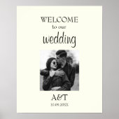 Chic  ivoor foto bruiloft welkomstbord poster (Voorkant)