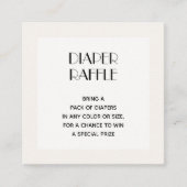 Chic Ivory Baby shower Diaper Raffle Informatiekaartje (Voorkant)