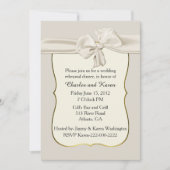 Chic Ivory Bow Wedding Rehearsal Uitnodiging (Voorkant)