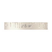 Chic Ivory Dripping Glitter Monogram Weddenschap Uitnodigingen Wikkel (Vlak)