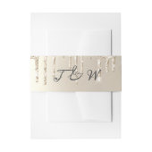 Chic Ivory Dripping Glitter Monogram Weddenschap Uitnodigingen Wikkel (Voorkant Voorbeeld)