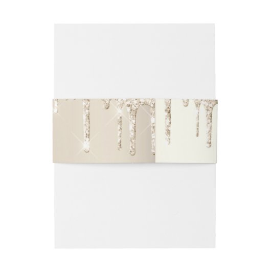 Chic Ivory Dripping Glitter Monogram Weddenschap Uitnodigingen Wikkel (Achterkant Voorbeeld)