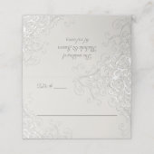 Chic Ivory en White Classic Weddenstijl Plaatskaartje (Buitenkant ongevouwen)