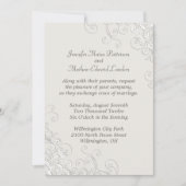 Chic Ivory en White Classic Wedding Invitation Kaart (Voorkant)
