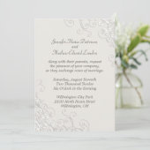 Chic Ivory en White Classic Wedding Invitation Kaart (Staand voorkant)