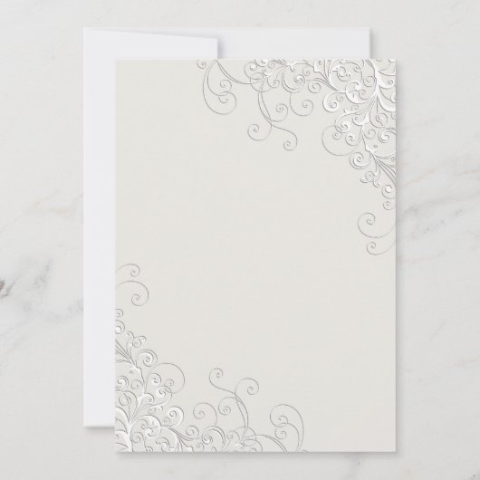 Chic Ivory en White Classic Wedding Invitation Kaart (Achterkant)