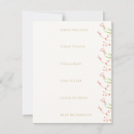 Chic Ivory | Floral Wedding Escort plaatsnaam Notitiekaartje (Voorkant)