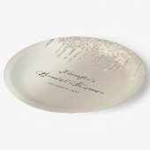 Chic Ivory Glitter Drips Script Vrijgezellenfeest Papieren Bordje (Gekanteld)