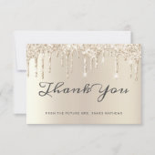 Chic Ivory Glitter Drips Vrijgezellenfeest Dank u Bedankkaart (Voorkant)