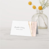 Chic Ivory Gold Agate Wedding Table Plaatskaartje (Achterkant)