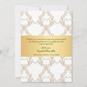 Chic Ivory Gold Script Afstuderen Foto Hartelijk d Aankondiging (Achterkant)