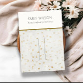 Chic Ivory Gold Terrazzo Textuur Hairpin Display Visitekaartje