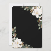 Chic Ivory Magnolias Cotton Floral Wedding Kaart (Achterkant)